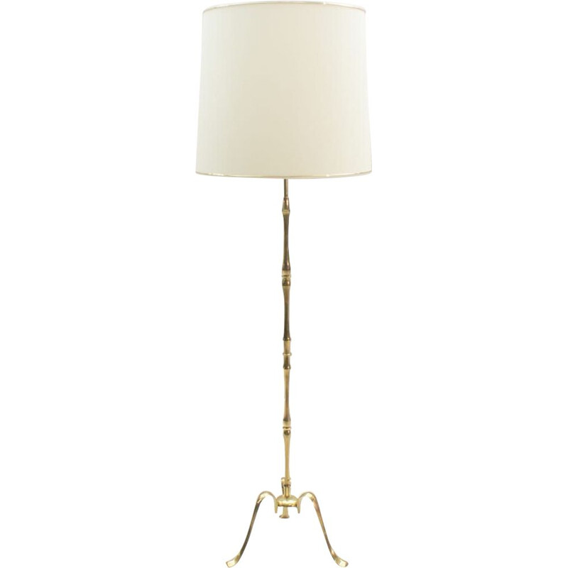 Vintage tripod floor lamp in brass