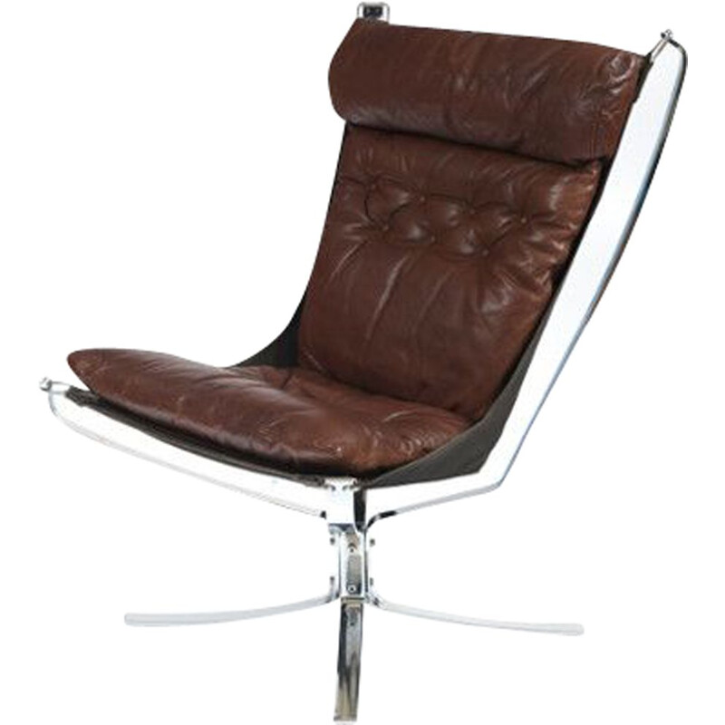 Vintage "Falcon" armchair in chrome by Sigurd Ressell