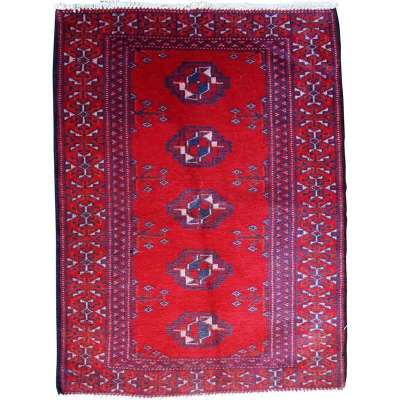 Vintage hand made vintage Turkoman rug 