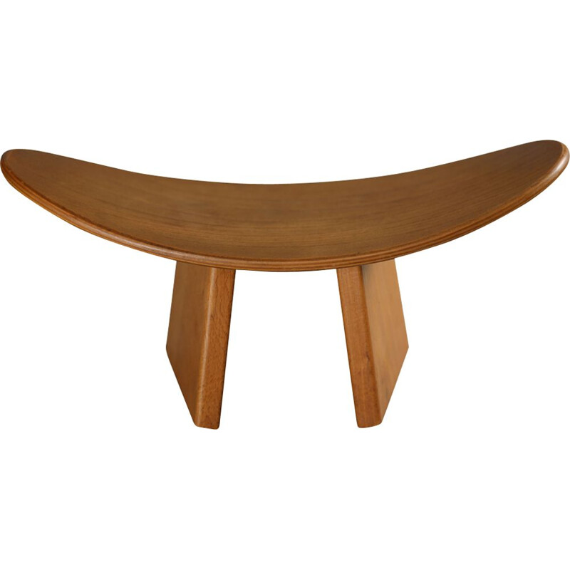 Vintage stool in wood  by Alain Gaubert