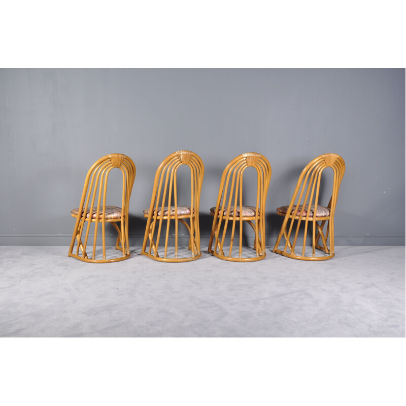French vintage dining set in bamboo