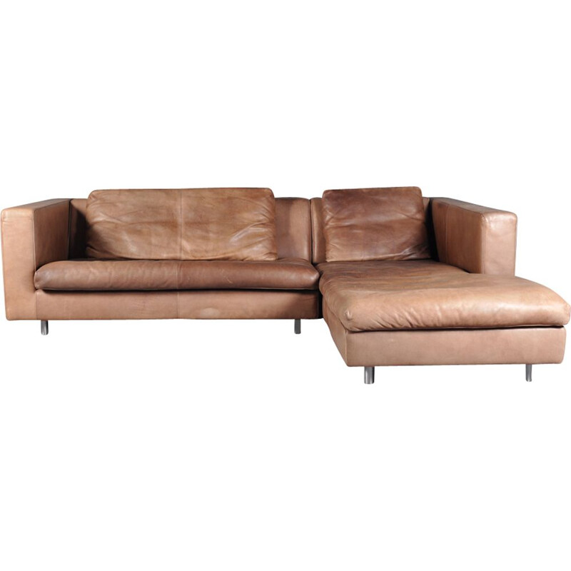 Italian vintage sofa by Molinari cognac leather