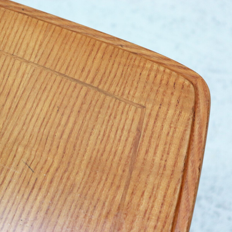 Vintage coffee table in cherry wood and brass