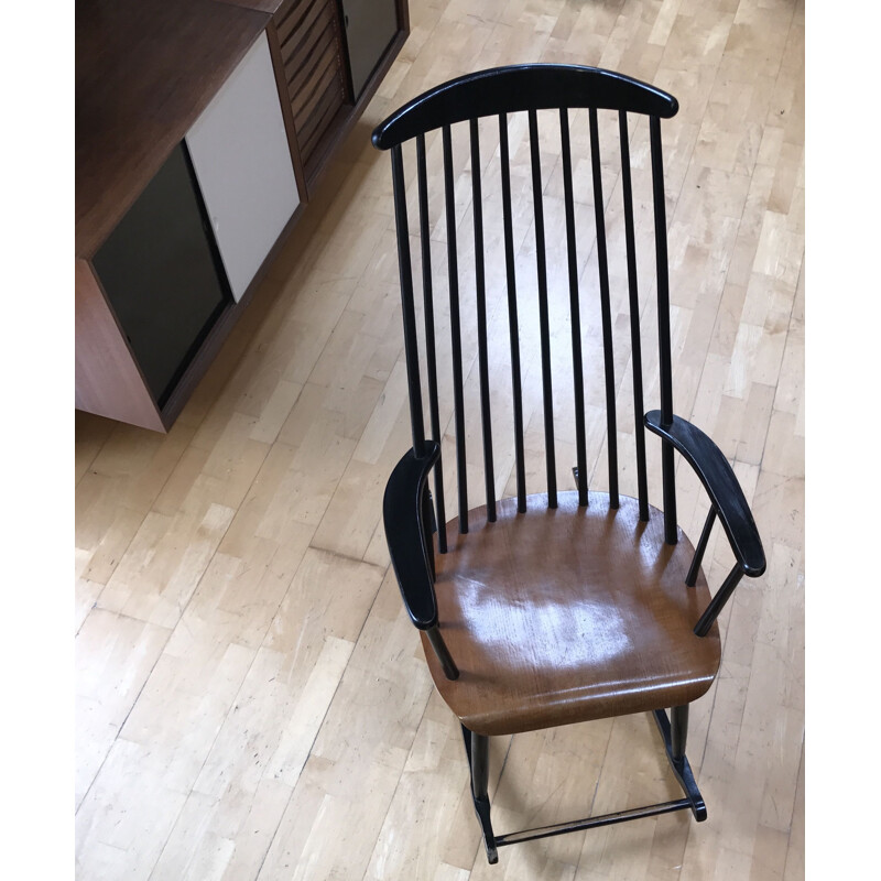 Vintage rocking chair bicolor 1970s