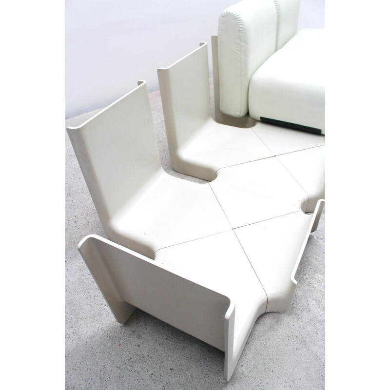 Canapé modulaire vintage blanc par Emilio Guarnacci