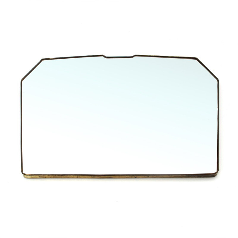 Vintage Italian mirror with brass frame