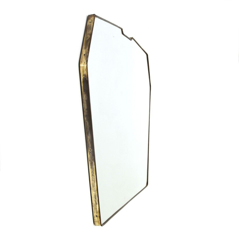 Vintage Italian mirror with brass frame