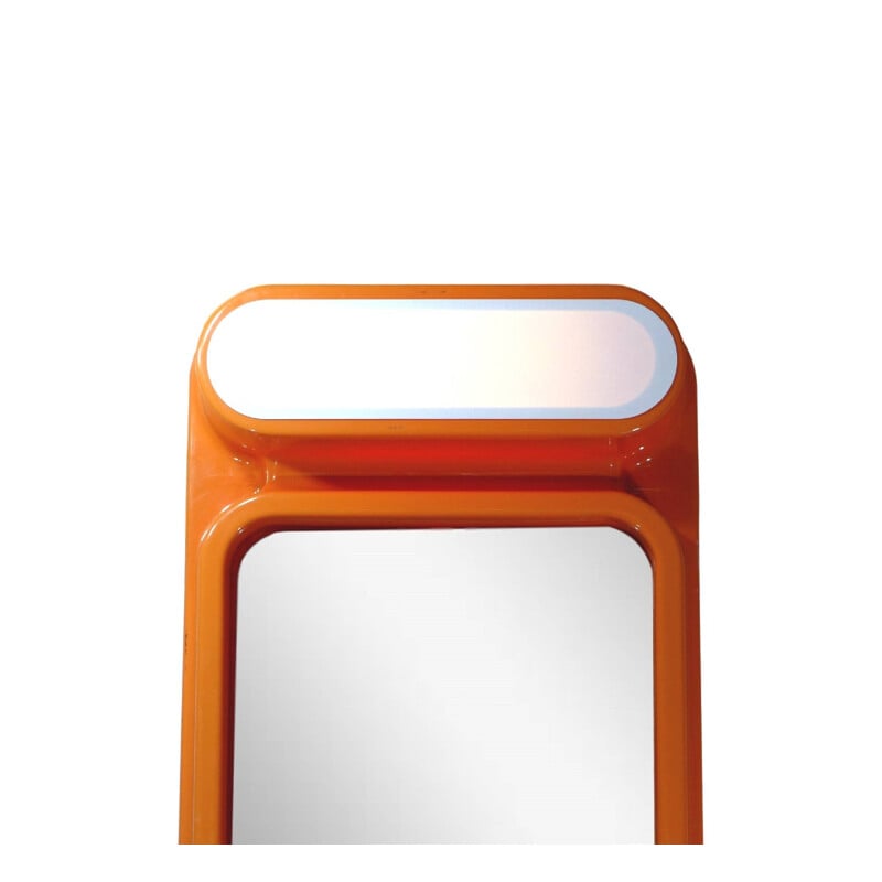 Miroir vintage orange en plastique