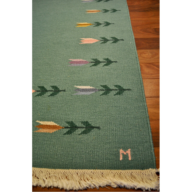 Tapis vintage scandinave Rollakan en laine