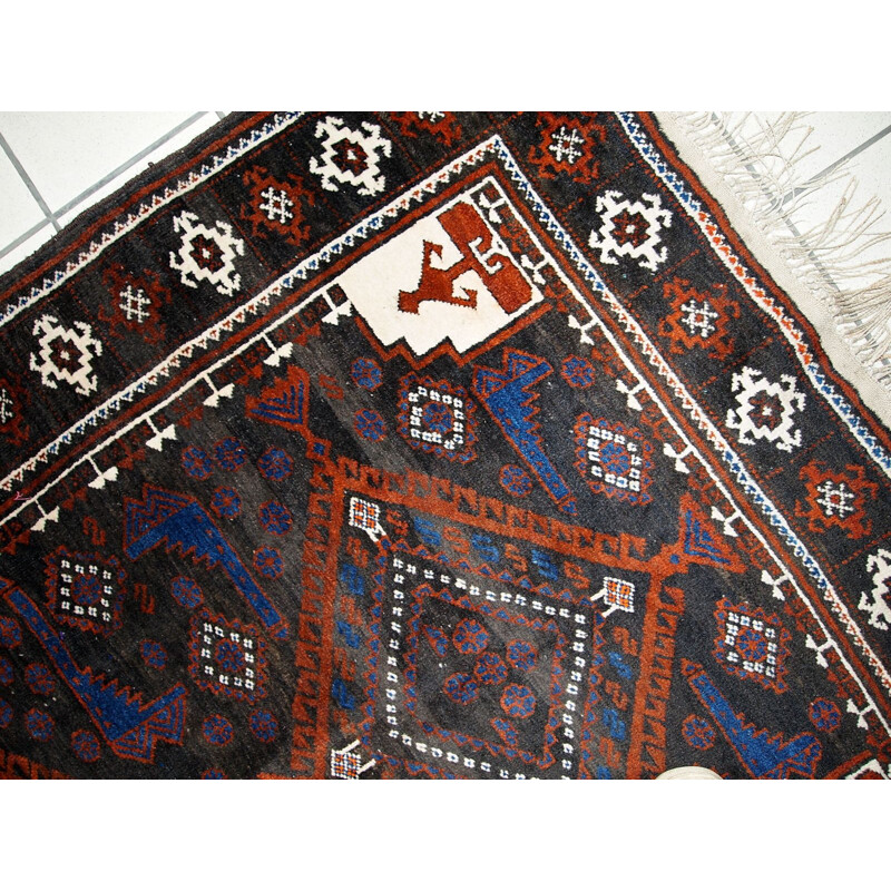 Vintage hand made Afghan Baluch carpet