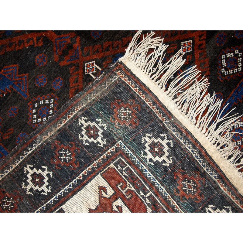 Vintage hand made Afghan Baluch carpet