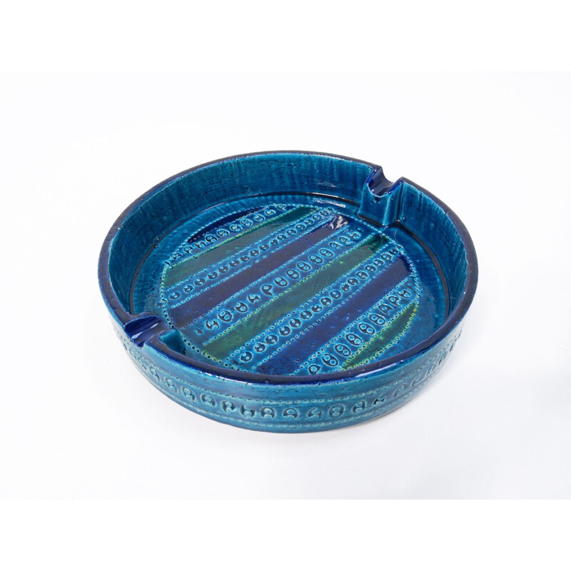 Vintage blue ashtray by Aldo Londi for Bitossi