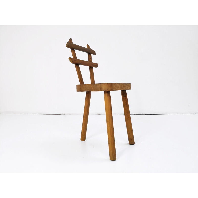 Vintage set of 2 brutalist tripods chairs