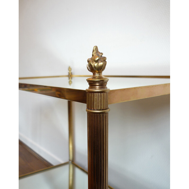 Table d’appoint vintage en bronze et laiton par Maison Jansen