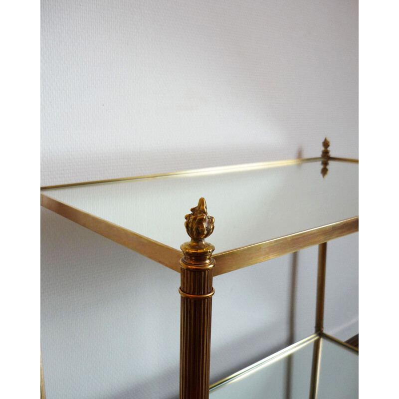 Table d’appoint vintage en bronze et laiton par Maison Jansen