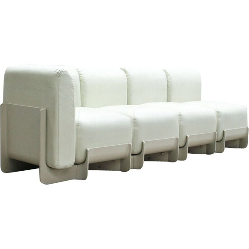 Vintage modular white sofa by Emilio Guarnacci