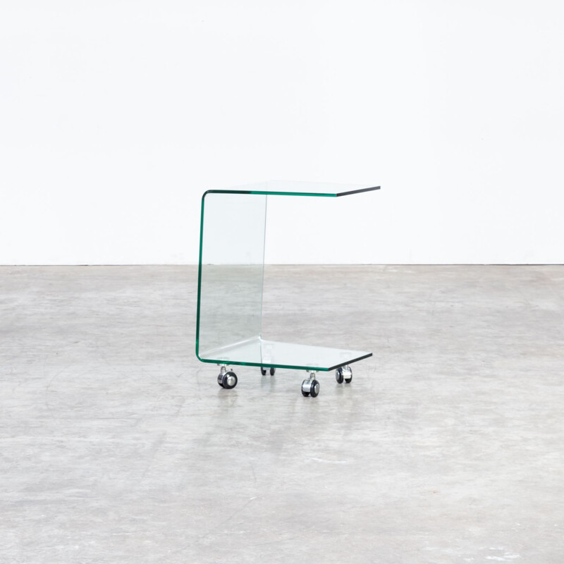 Vintage  side table trolley C-model glass