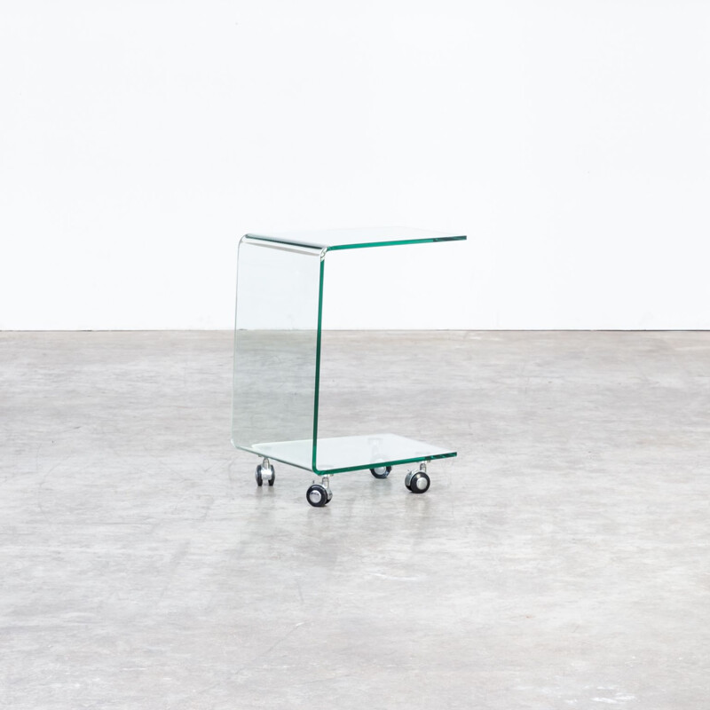 Vintage  side table trolley C-model glass