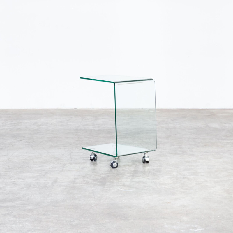 Vintage  side table trolley C-model glass