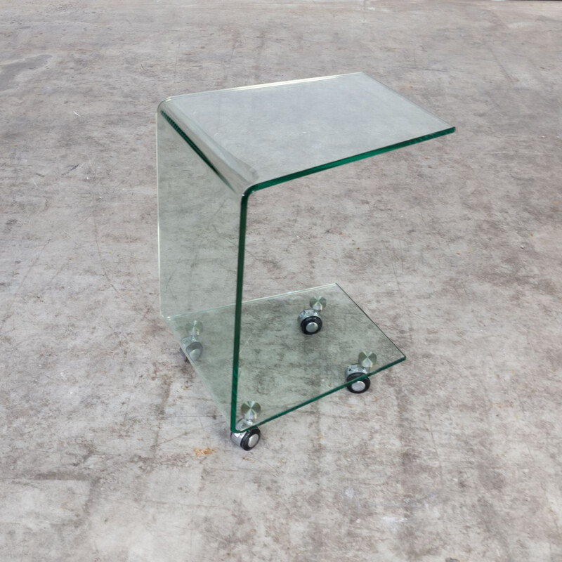 Vintage  side table trolley C-model glass