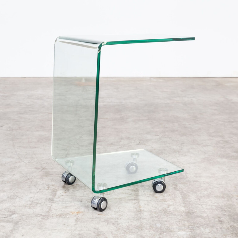 Vintage  side table trolley C-model glass