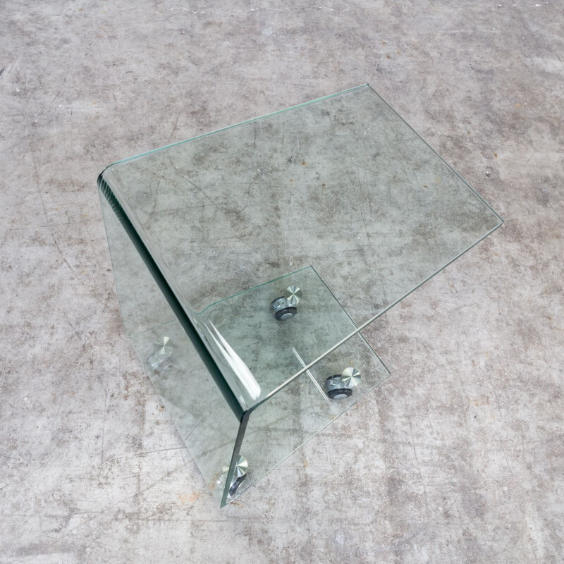 Table d'appoint chariot modèle en verre