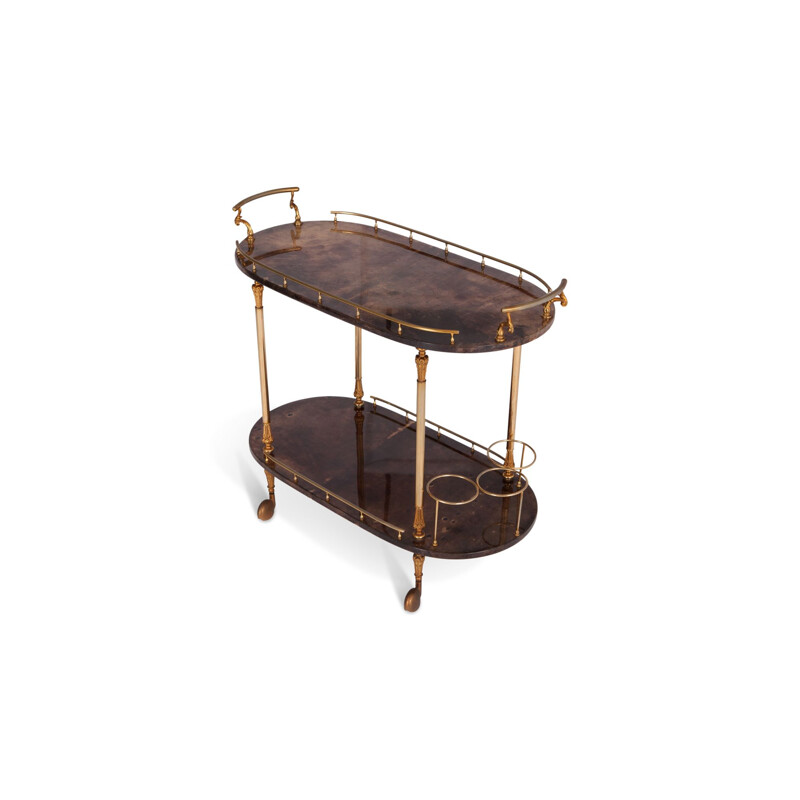 Vintage lacquered bar cart by Aldo Tura