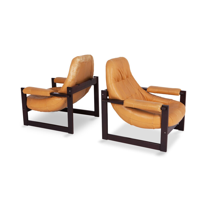 Vintage set of 2 Brazilian lounge chairs by Percival Lafer