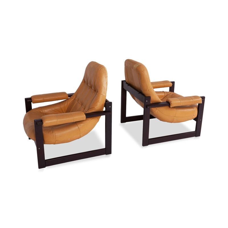 Vintage set of 2 Brazilian lounge chairs by Percival Lafer