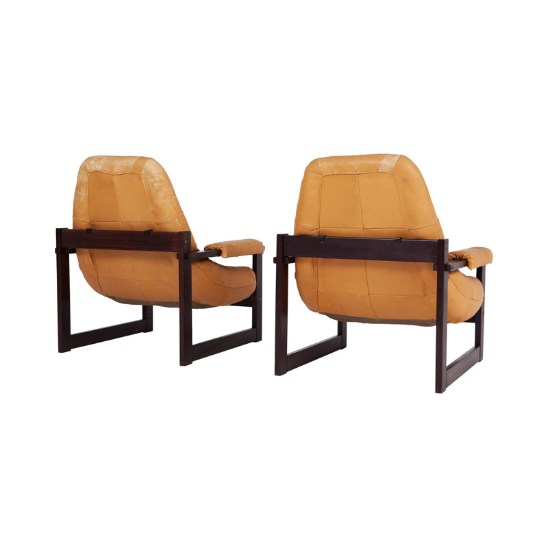 Vintage set of 2 Brazilian lounge chairs by Percival Lafer