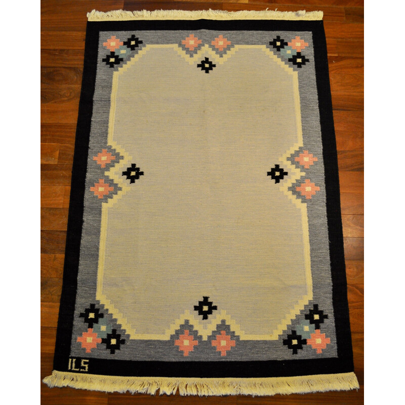 Vintage Scandinavian rug Rollakan in wool