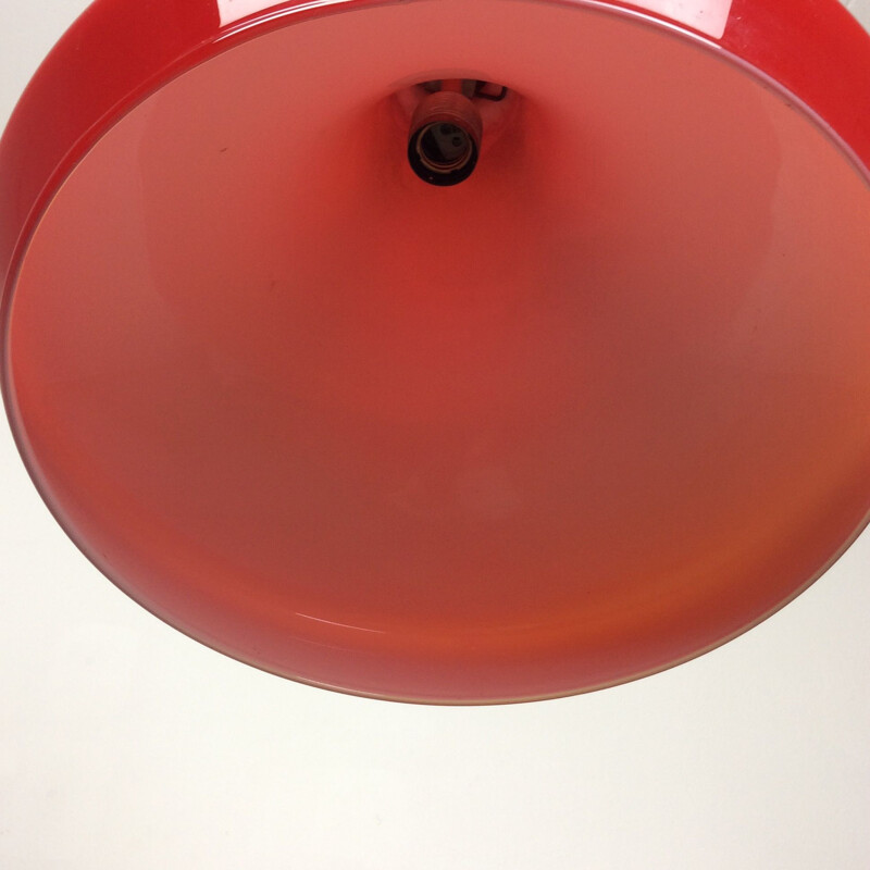 Vintage german red opal glass hanging light by Peill & Putzler