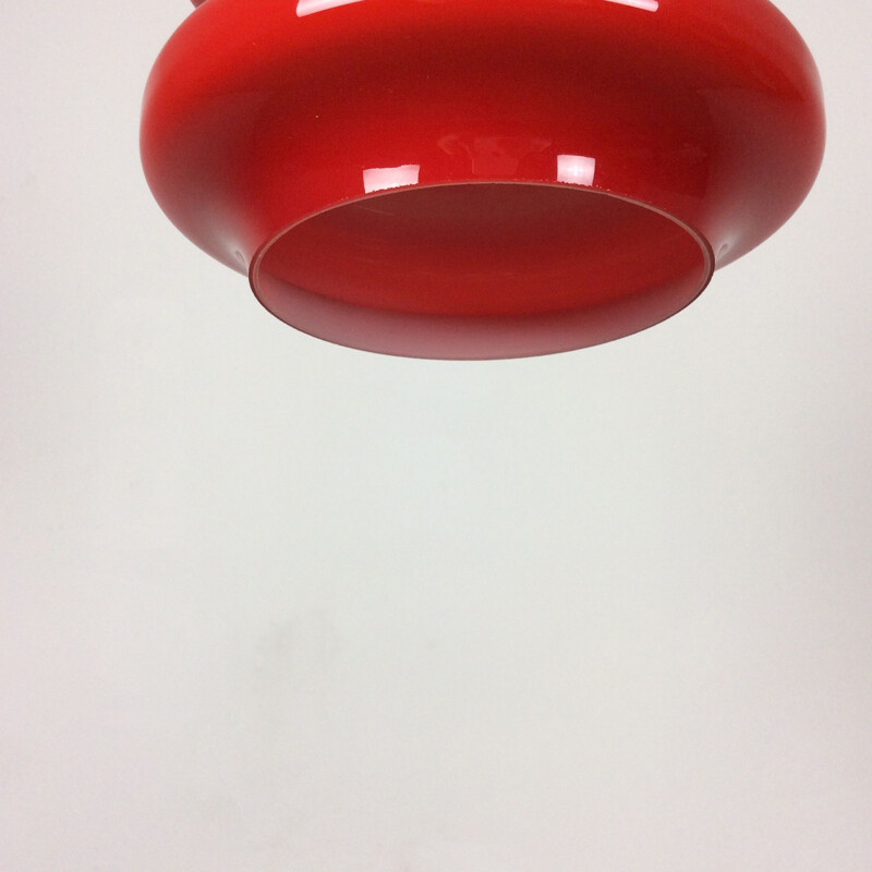 Vintage red suspension lamp by Peill and Pultzler, Germany 1970