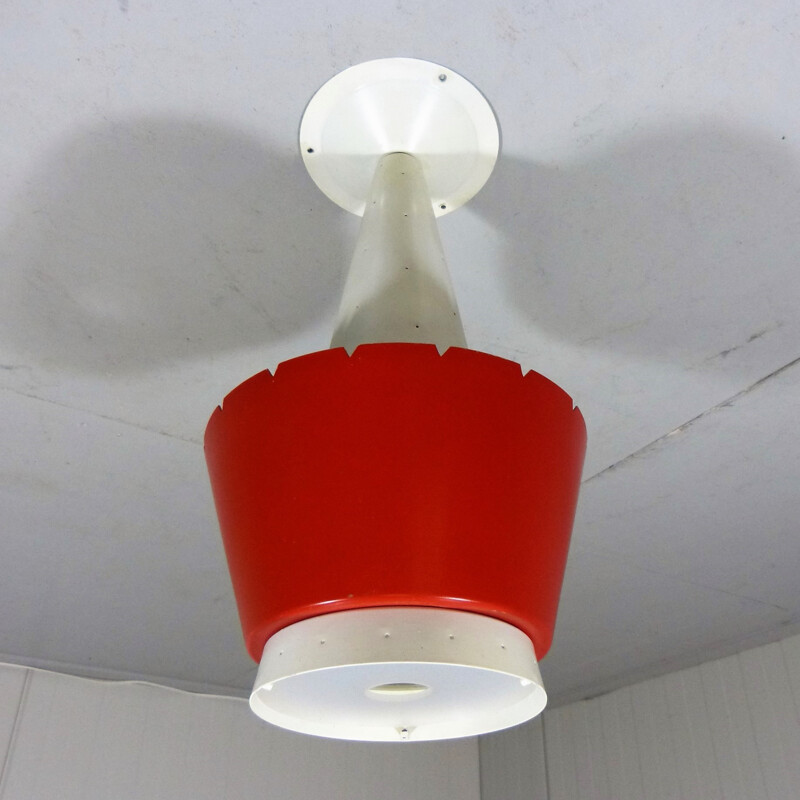 Ceiling lamp in metal and plastic, J.J.M HOOGERVORST - 1950s