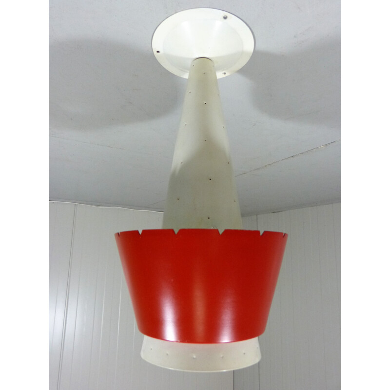 Ceiling lamp in metal and plastic, J.J.M HOOGERVORST - 1950s