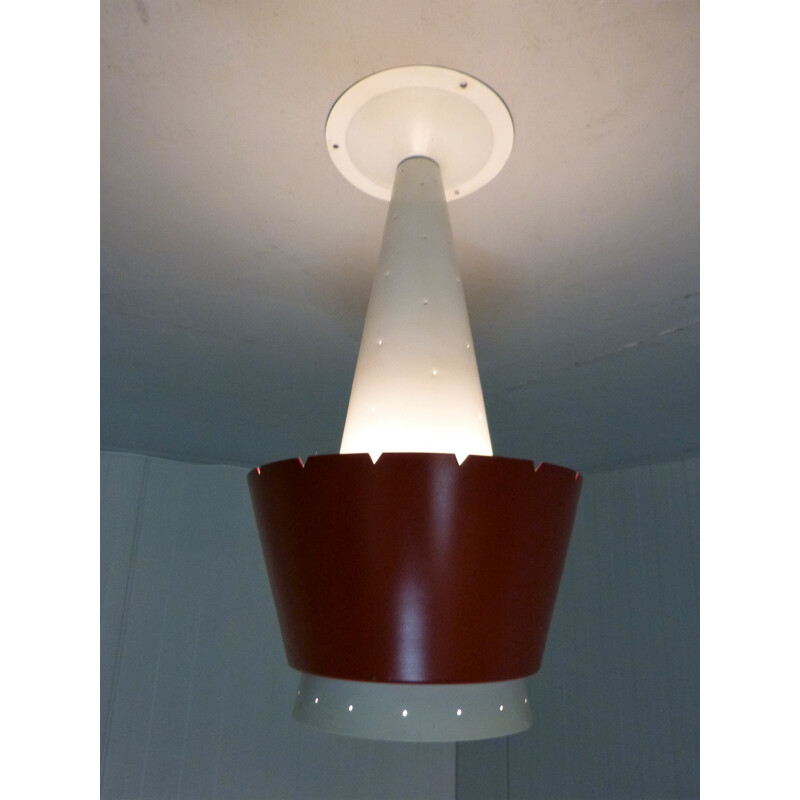 Ceiling lamp in metal and plastic, J.J.M HOOGERVORST - 1950s