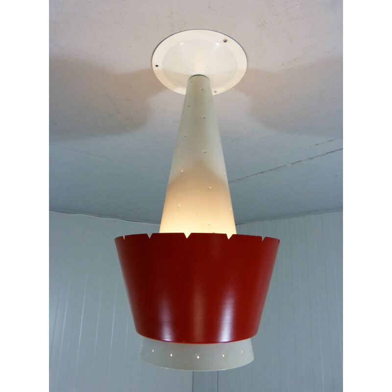 Ceiling lamp in metal and plastic, J.J.M HOOGERVORST - 1950s