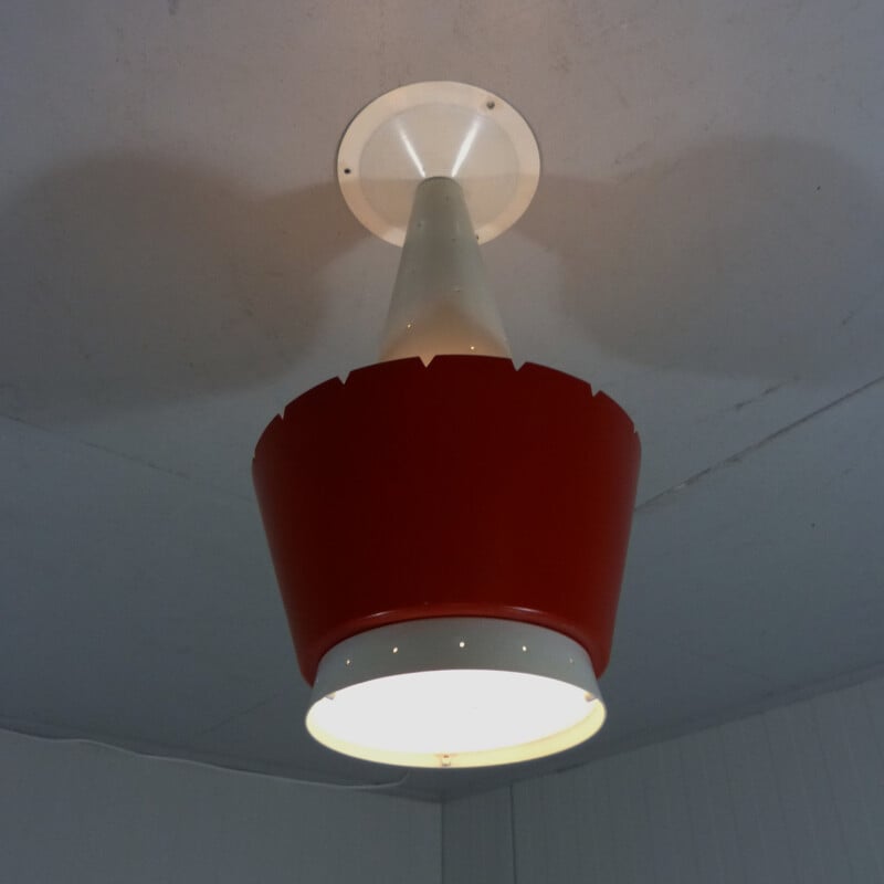 Ceiling lamp in metal and plastic, J.J.M HOOGERVORST - 1950s