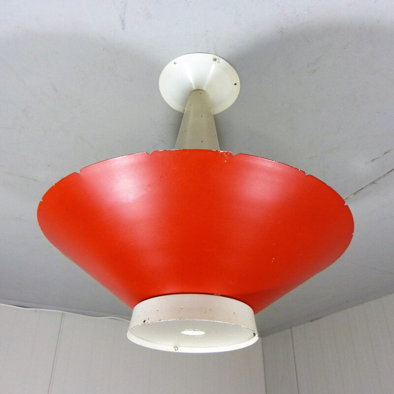 Ceiling Lamp in steel and plastic, JJM HOOGERVORST - 1950s