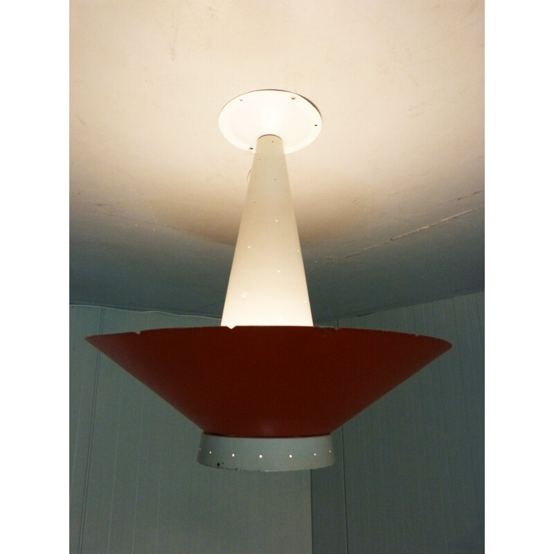 Ceiling Lamp in steel and plastic, JJM HOOGERVORST - 1950s