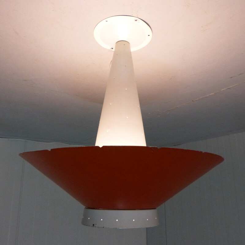 Ceiling Lamp in steel and plastic, JJM HOOGERVORST - 1950s