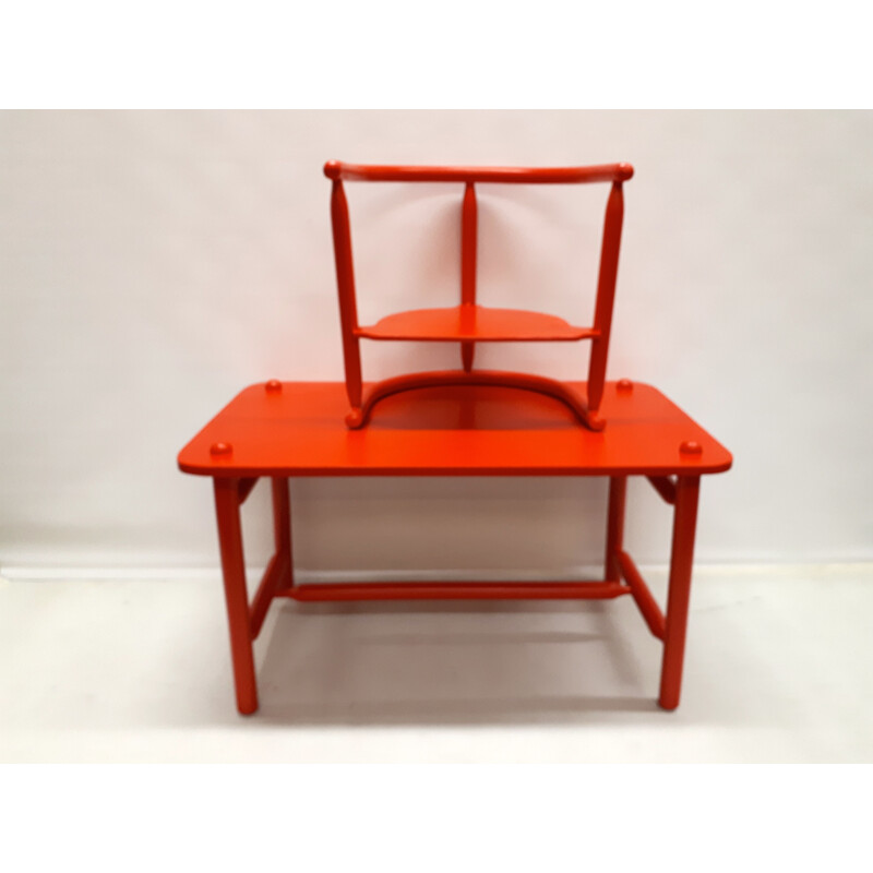 Suite de table et chaise vintage rouge scandinave par Karin Mobring 