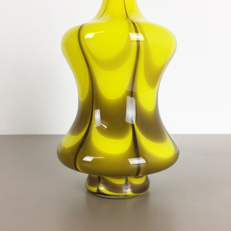 Vase vintage jaune italien par Opaline Florence