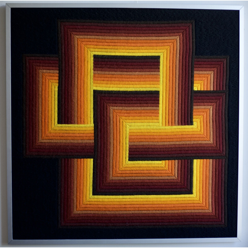 Vintage kinetic tapestry by Patrice Allard for SEG