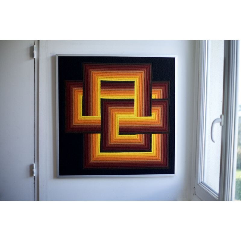 Vintage kinetic tapestry by Patrice Allard for SEG