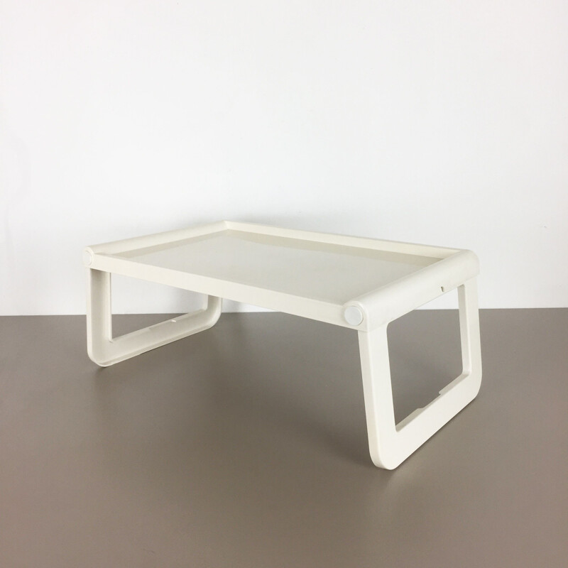 Vintage white plastic bed tray by Luigi Massoni for Guzzini, Italy 1980