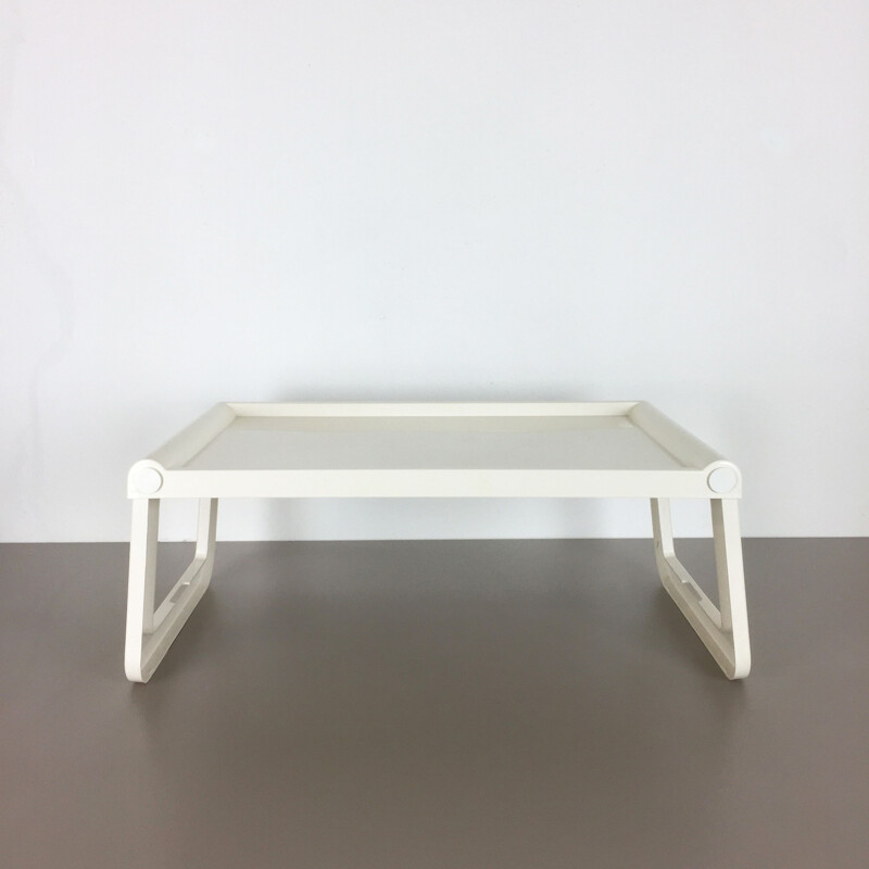 Vintage white plastic bed tray by Luigi Massoni for Guzzini, Italy 1980