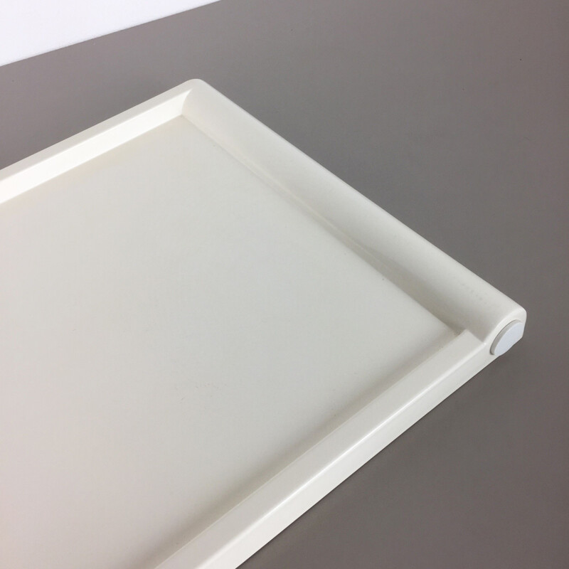 Vintage white plastic bed tray by Luigi Massoni for Guzzini, Italy 1980