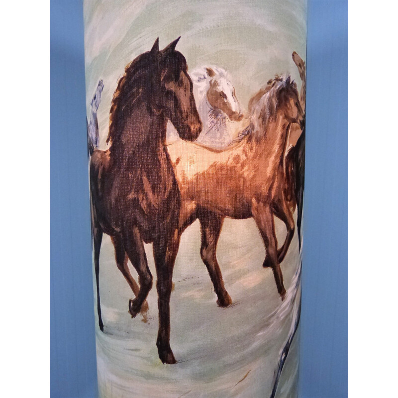 Lampadaire vintage avec dessin de cheval