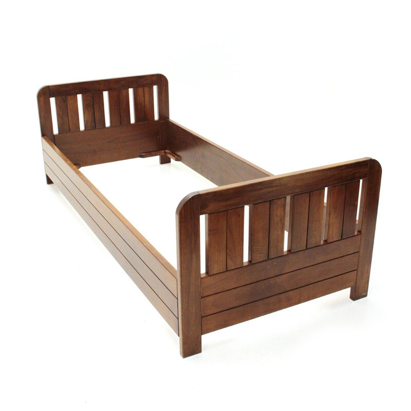 Vintage italian wooden single bed